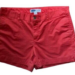 Old Navy Women's Everyday 4" Shorts Deep Orange Two Pockets, High Rise, sz 14